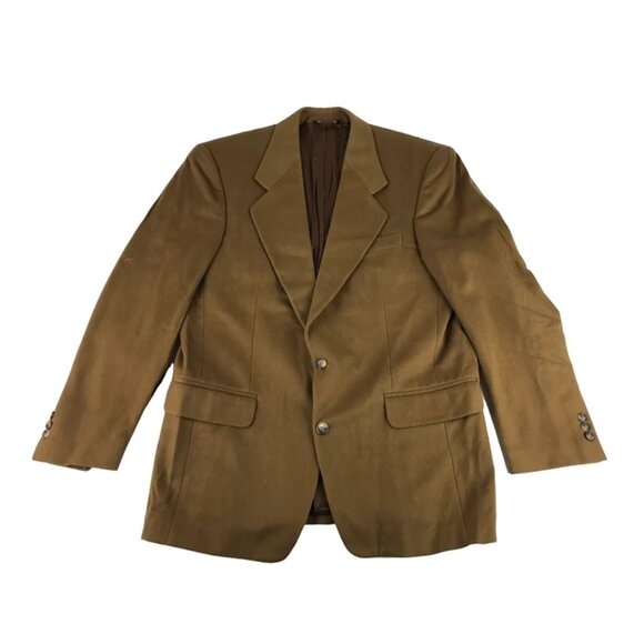 Vito Rufolo‎ Mens Brown Pockets Long Sleeve Notch Collared Blazer Jacket Size L - Picture 1 of 10